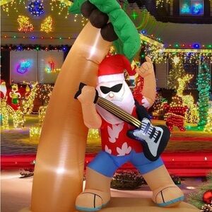 Tropical Santa Inflatable with Guitar